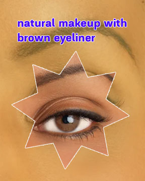 Brown eyeliner look natural
